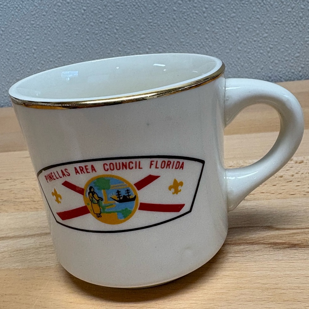 Pinellas Area Council BSA Coffee Cup. Florida Boy Scout Vintage Ceramic Mug.